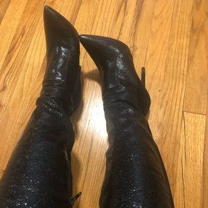 Over the knee high heel boot